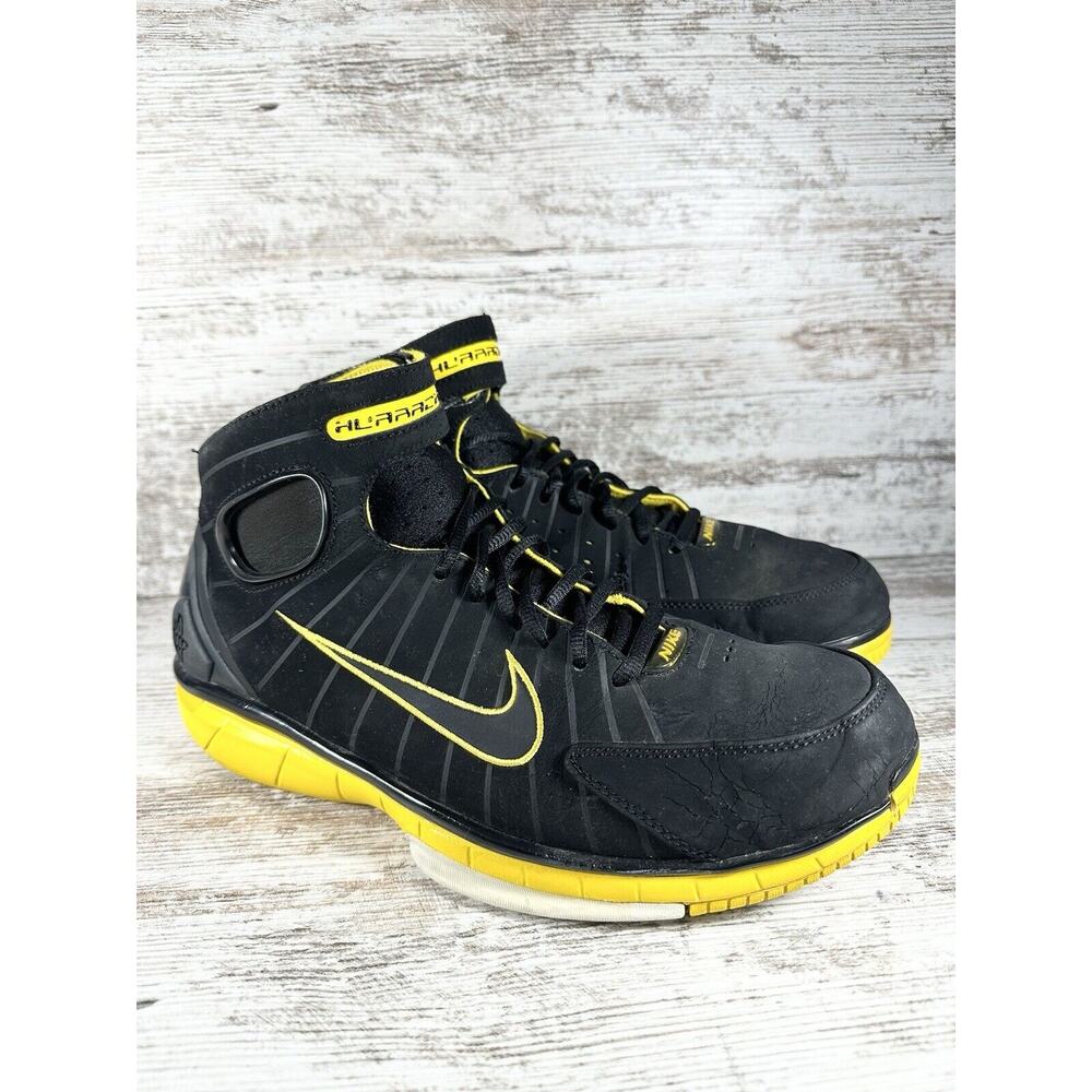 BEATERS: Men's Nike Air Zoom Huarache 2k4 Black Maize Kobe Mamba Sz 11 Athletic